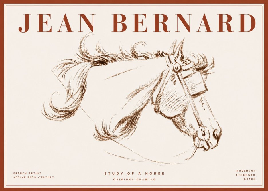 Jean Bernard Study of a Horse I No6 - Plakát