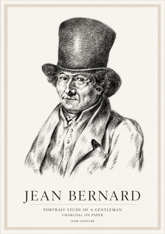 Jean Bernard Portrait Study of a Gentleman No1 - Plakát