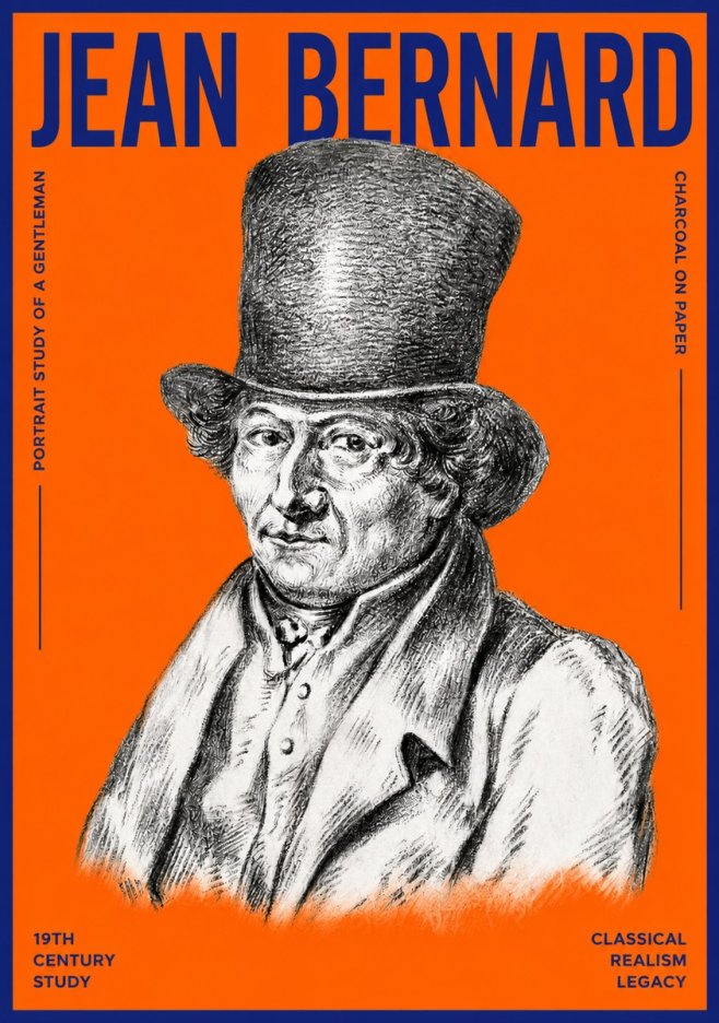 Jean Bernard Portrait Study of a Gentleman No2 - Plakát
