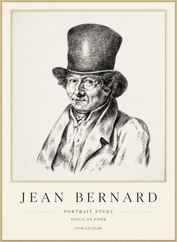 Jean Bernard Portrait Study of a Gentleman No3 - Plakát