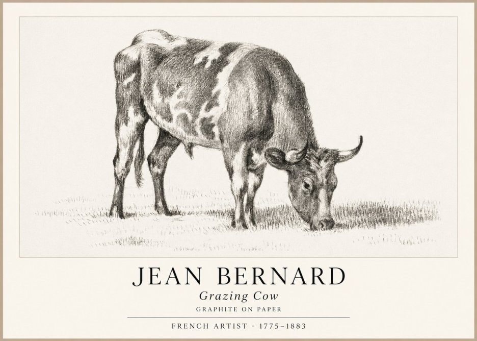 Jean Bernard Grazing Cow I No1 - Plakát