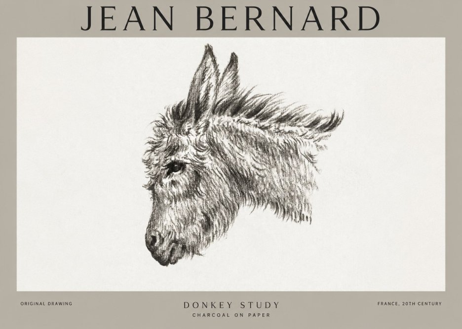 Jean Bernard Donkey Study I No1 - Plakát