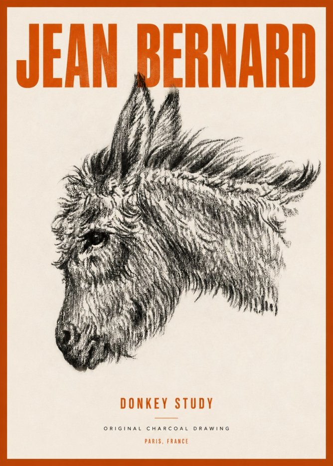 Jean Bernard Donkey Study I No4 - Plakát