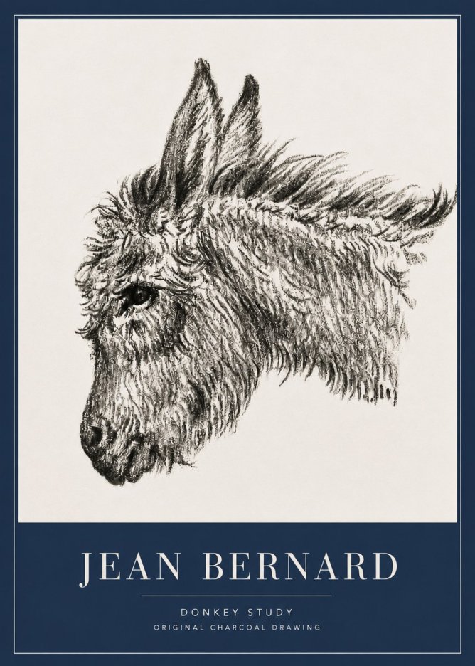 Jean Bernard Donkey Study I No5 - Plakát