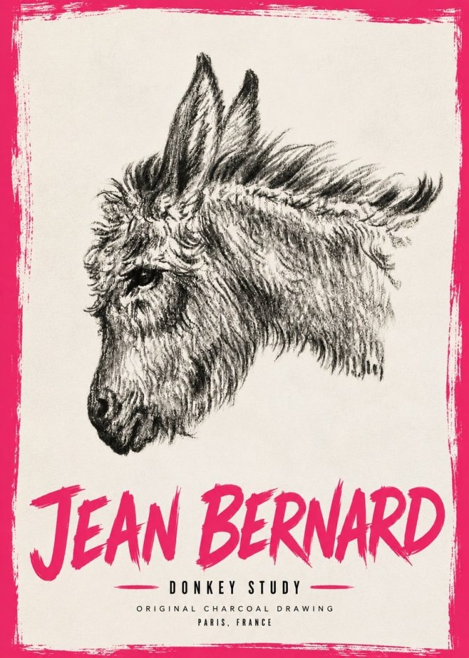 Jean Bernard Donkey Study I No6 - Plakát