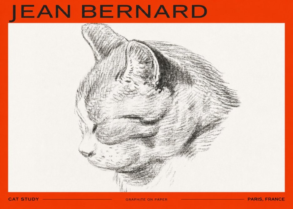 Jean Bernard Cat Study I No2 - Plakát