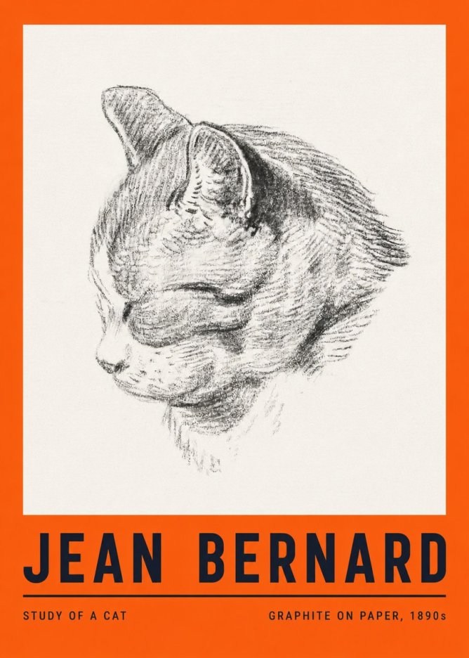 Jean Bernard Cat Study I No4 - Plakát