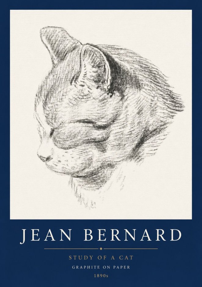 Jean Bernard Cat Study I No5 - Plakát
