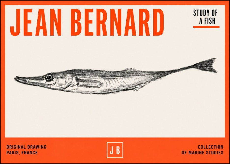 Jean Bernard Study of a Fish I No2 - Plakát