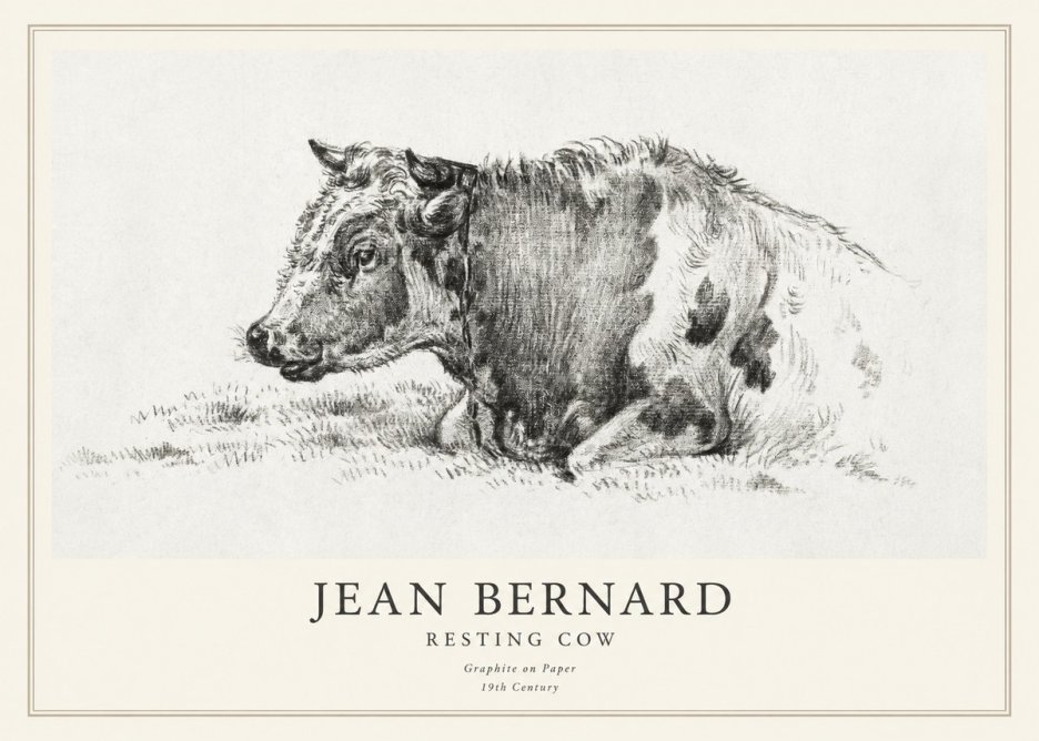 Jean Bernard Resting Cow I No1 - Plakát