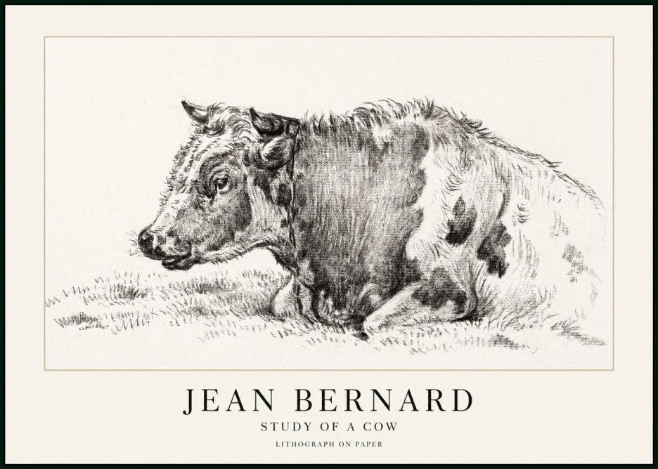 Jean Bernard Resting Cow I No3 - Plakát