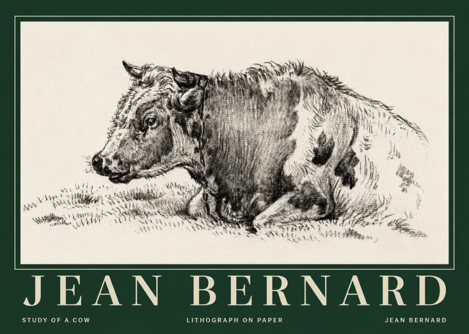 Jean Bernard Resting Cow I No5 - Plakát