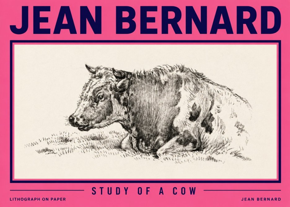 Jean Bernard Resting Cow I No6 - Plakát