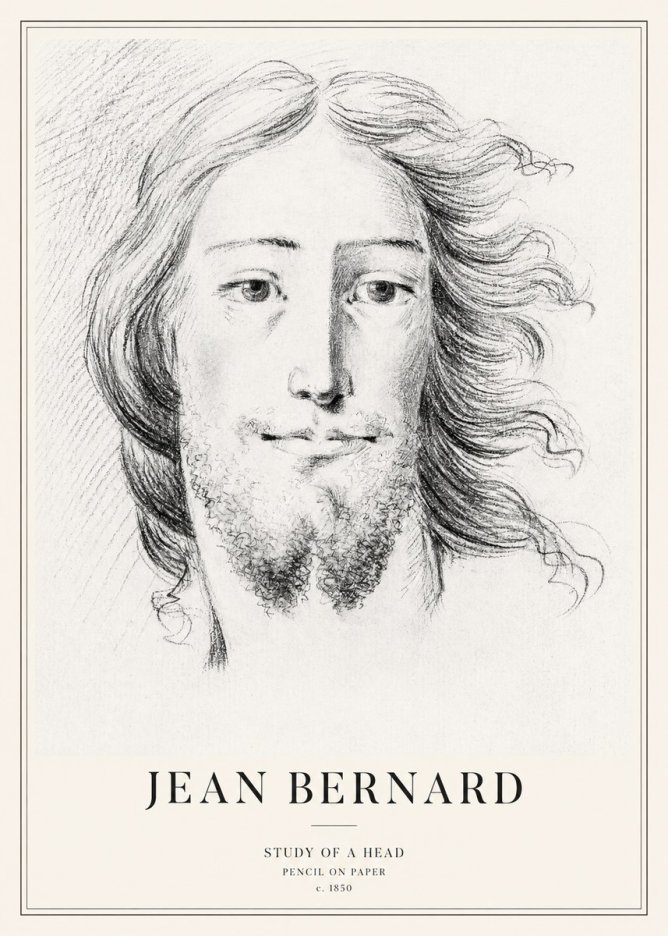 Jean Bernard Study of a Head No3 - Plakát