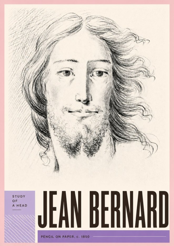 Jean Bernard Study of a Head No5 - Plakát
