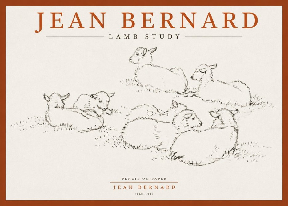 Jean Bernard Study of Lambs No4 - Plakát