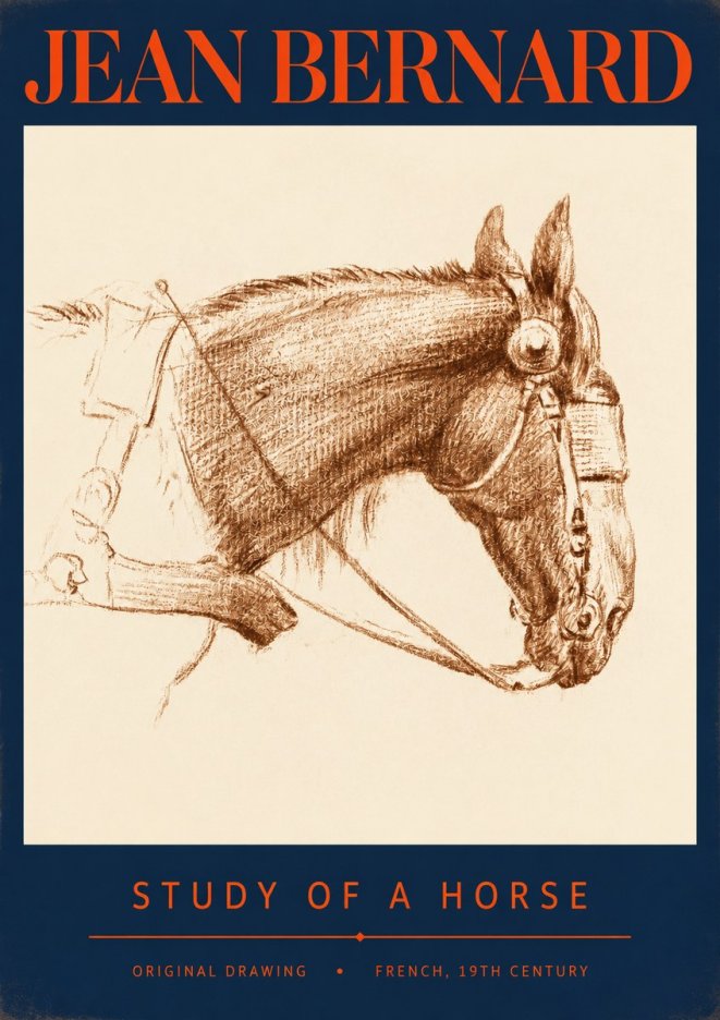 Jean Bernard Equine Study No3 - Plakát