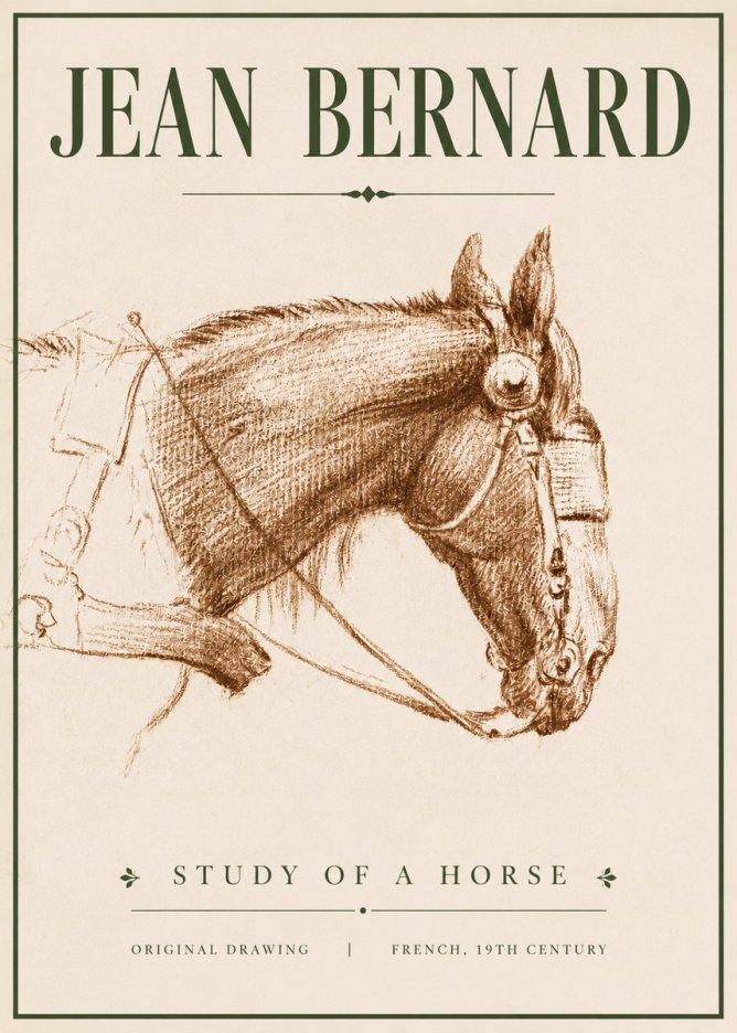 Jean Bernard Equine Study No5 - Plakát