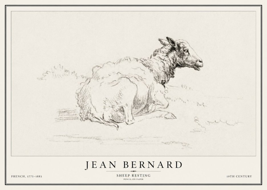 Jean Bernard Sheep Resting No1 - Plakát