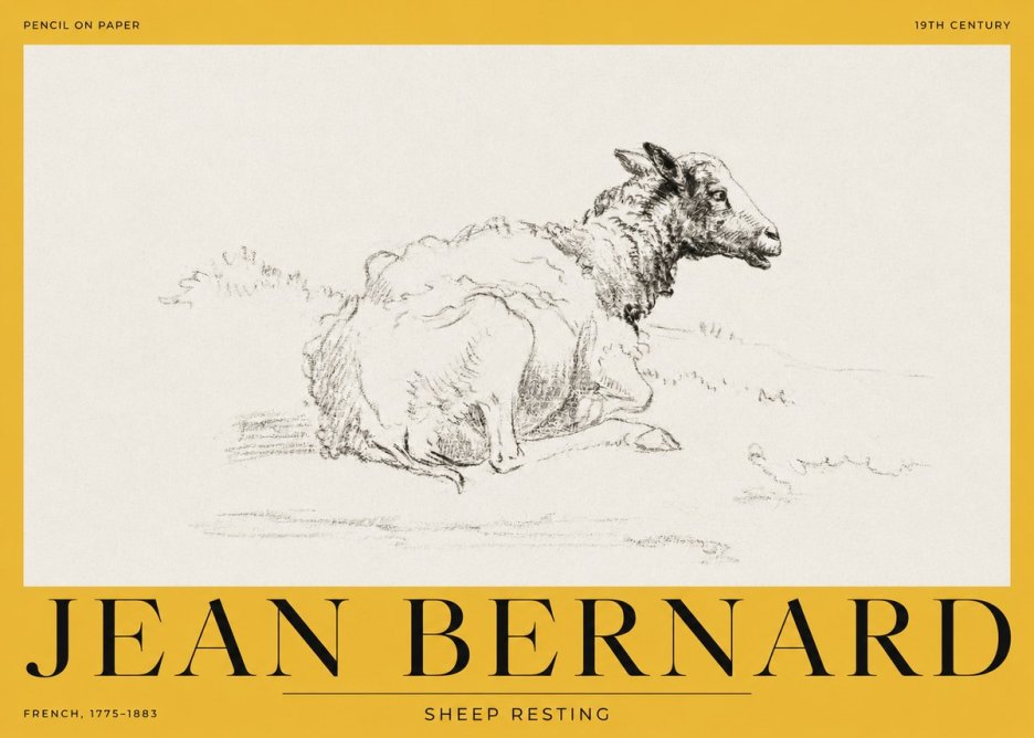 Jean Bernard Sheep Resting No2 - Plakát