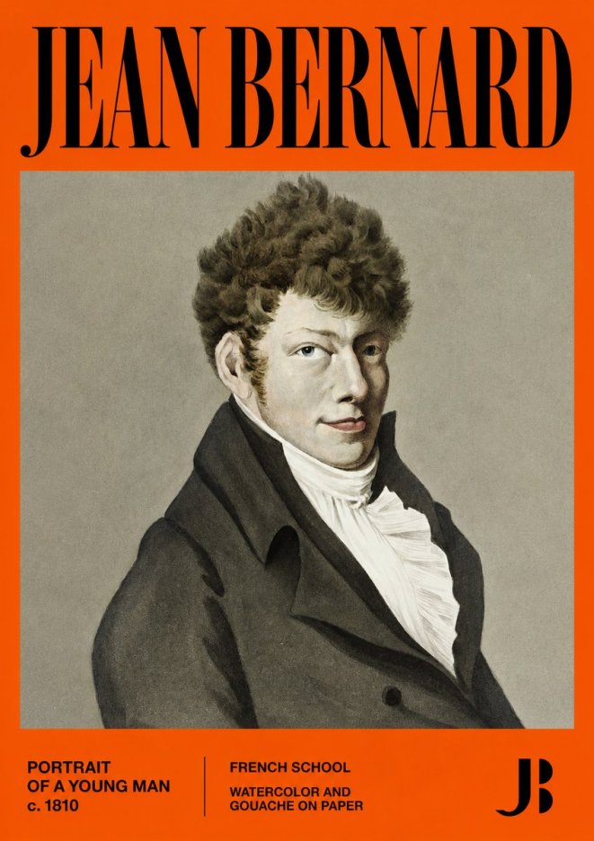Jean Bernard Portrait of a Young Man No2 - Plakát