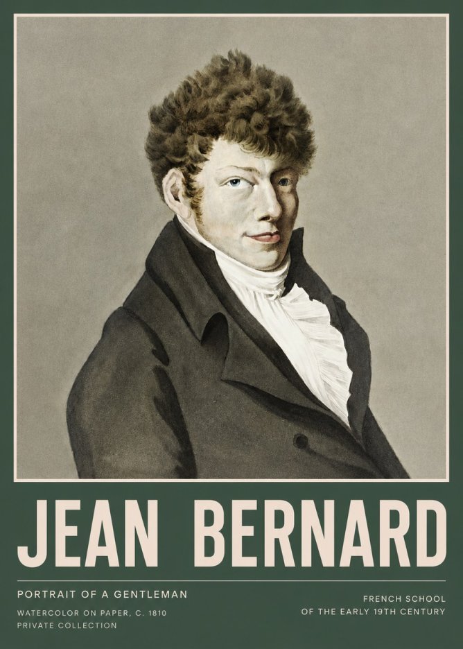 Jean Bernard Portrait of a Young Man No5 - Plakát