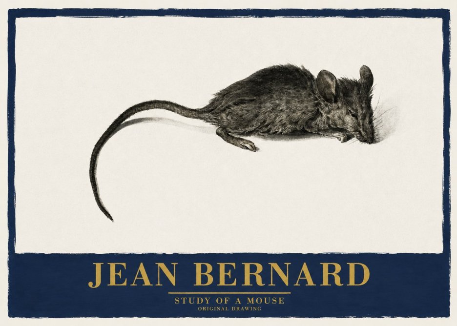 Jean Bernard Study of a Mouse I No2 - Plakát