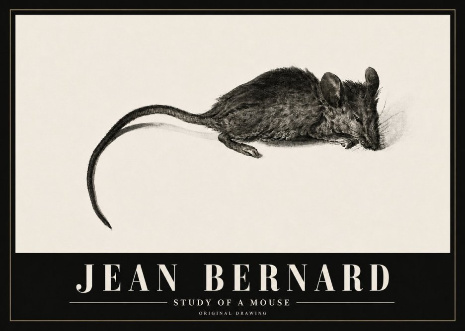 Jean Bernard Study of a Mouse I No5 - Plakát