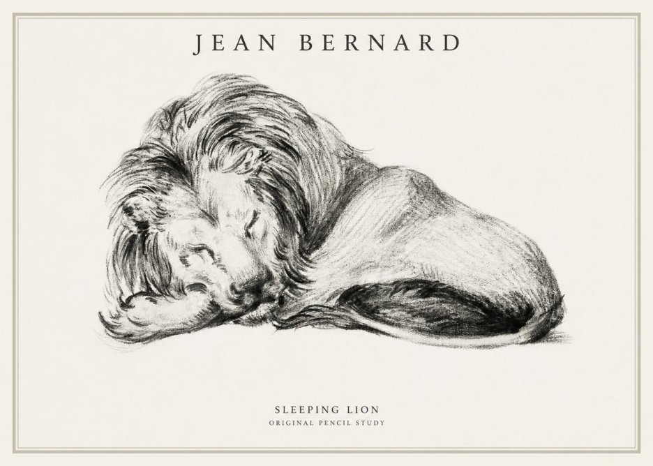 Jean Bernard Sleeping Lion No1 - Plakát