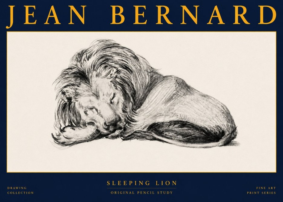 Jean Bernard Sleeping Lion No2 - Plakát