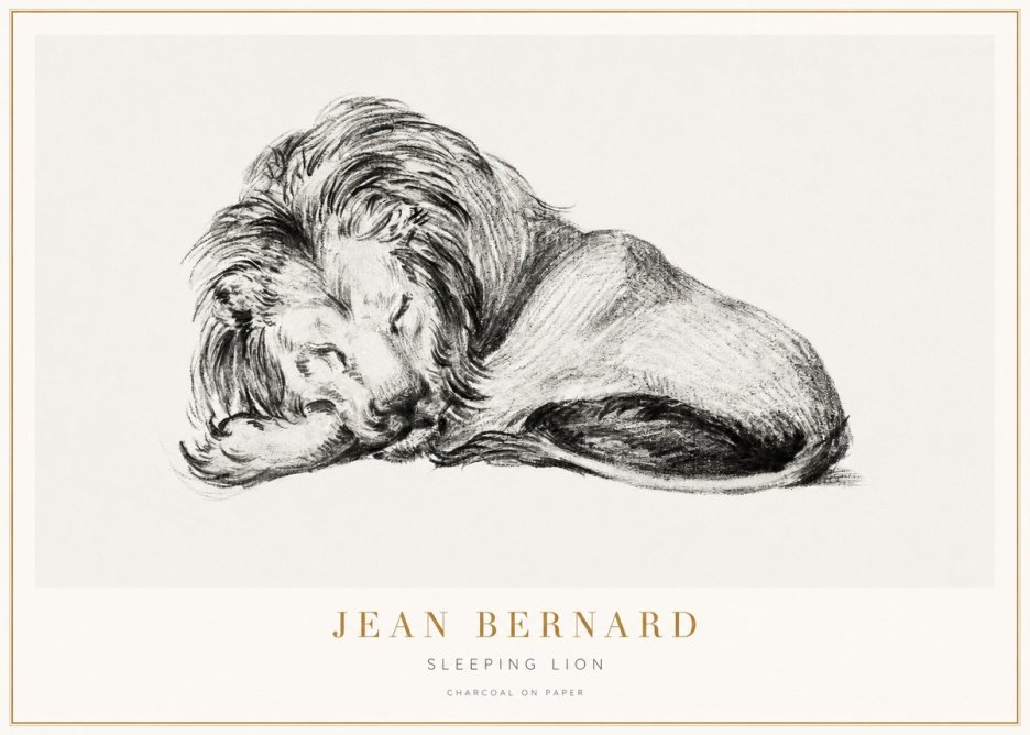 Jean Bernard Sleeping Lion No3 - Plakát