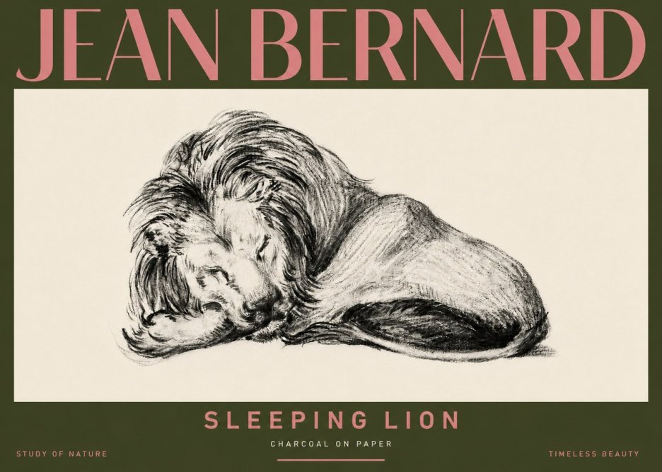 Jean Bernard Sleeping Lion No5 - Plakát