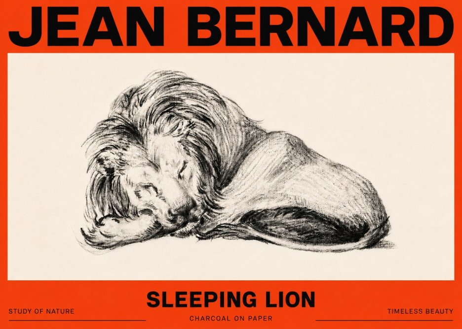 Jean Bernard Sleeping Lion No6 - Plakát