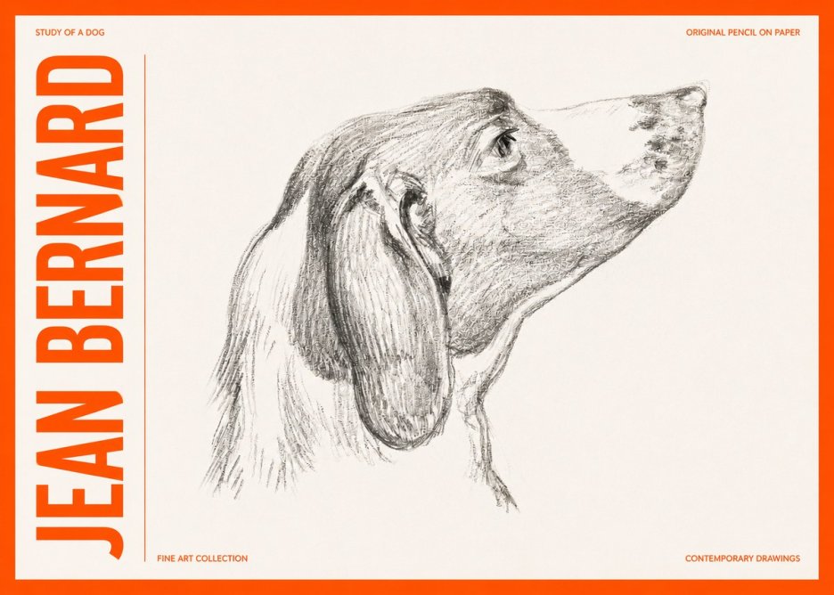 Jean Bernard Study of a Dog I No3 - Plakát