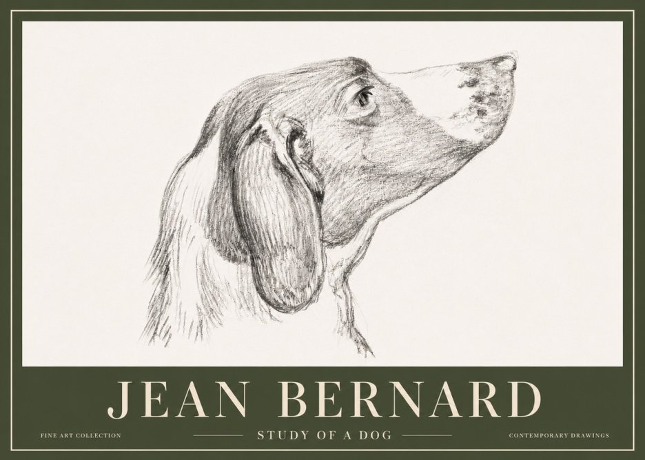 Jean Bernard Study of a Dog I No5 - Plakát