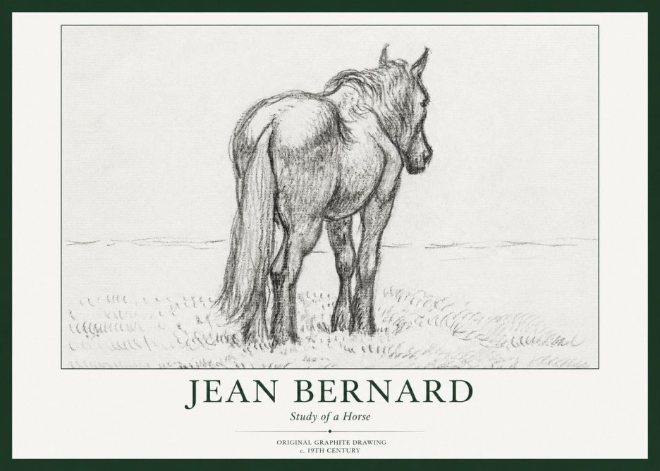 Jean Bernard Study of a Horse II No1 - Plakát