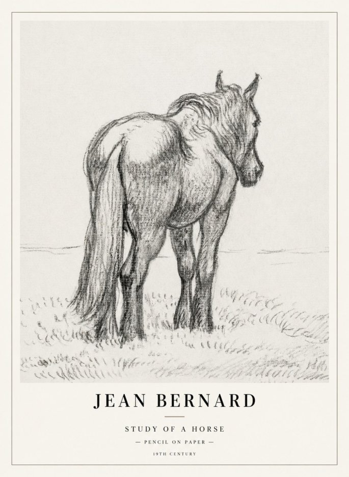 Jean Bernard Study of a Horse II No2 - Plakát