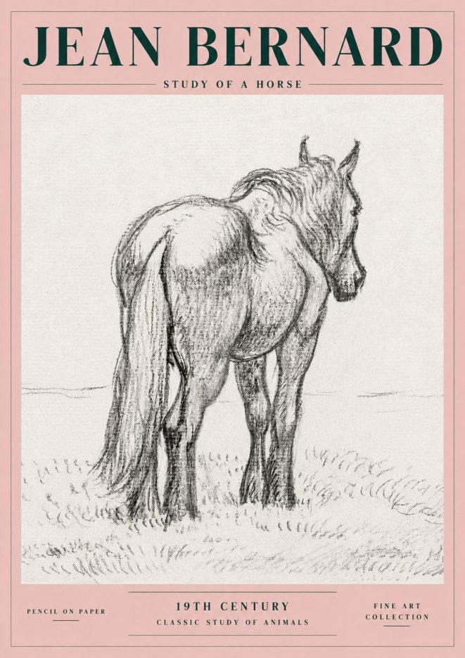 Jean Bernard Study of a Horse II No4 - Plakát
