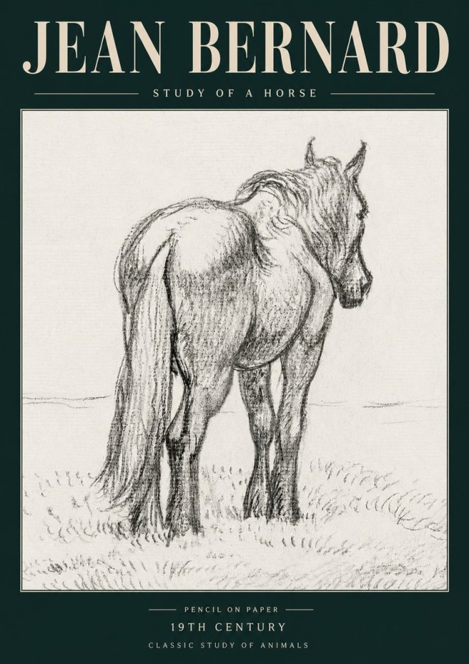 Jean Bernard Study of a Horse II No5 - Plakát