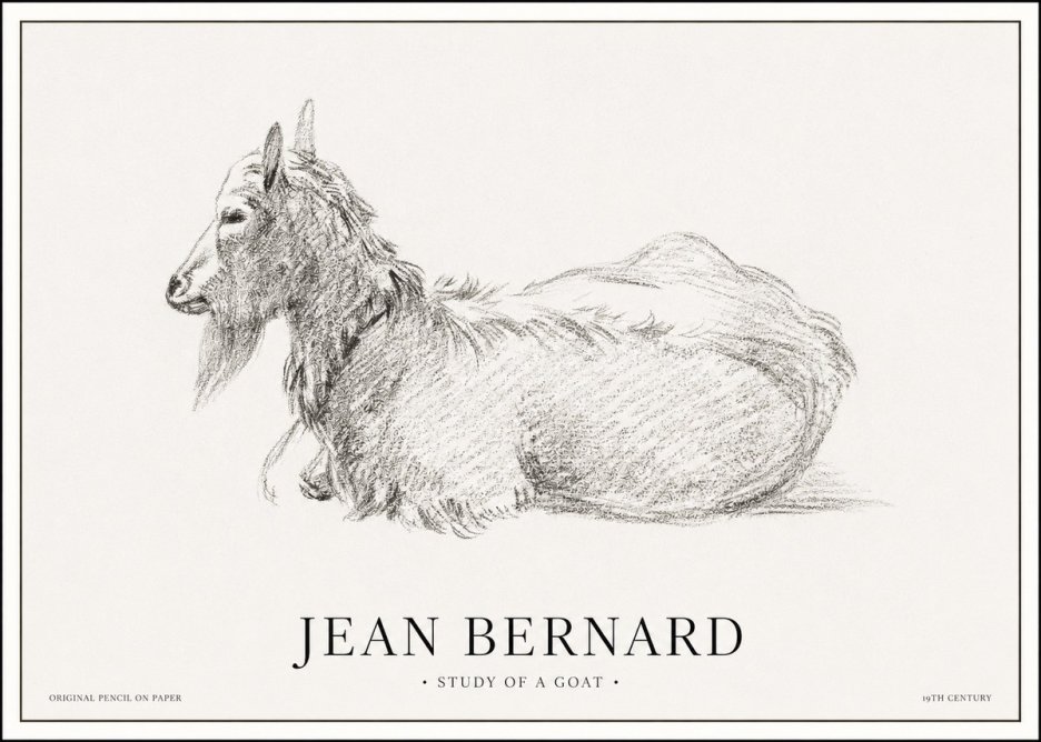 Jean Bernard Study of a Goat I No1 - Plakát