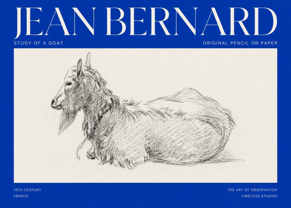 Jean Bernard Study of a Goat I No2 - Plakát