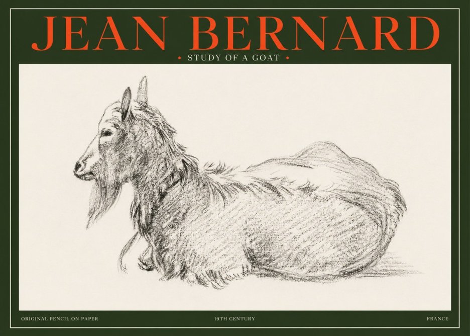 Jean Bernard Study of a Goat I No3 - Plakát