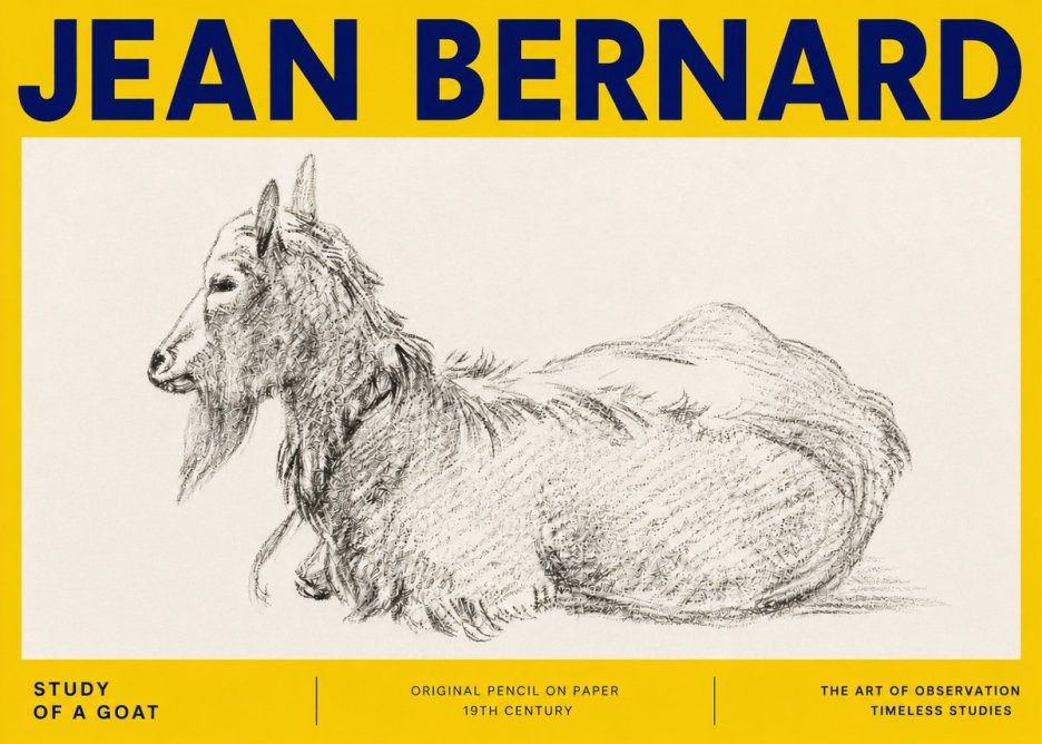 Jean Bernard Study of a Goat I No4 - Plakát