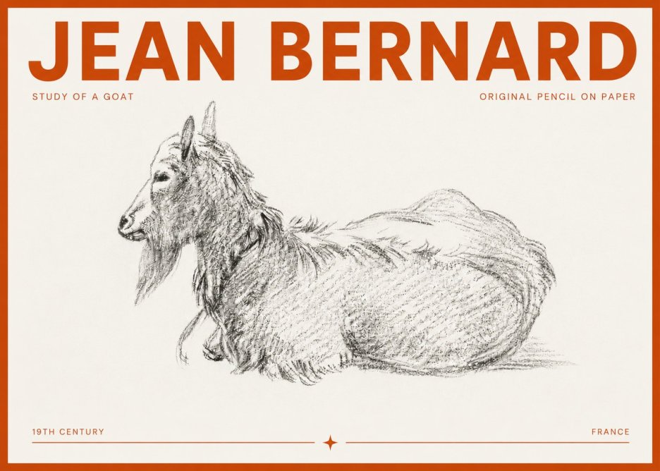 Jean Bernard Study of a Goat I No5 - Plakát