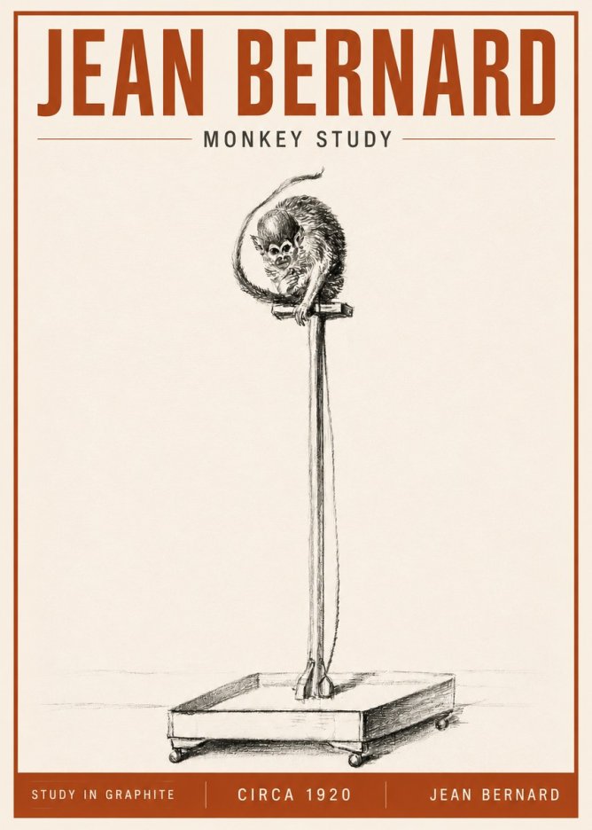 Jean Bernard Monkey Study No5 - Plakát