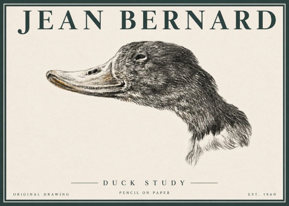 Jean Bernard Study of a Duck No4 - Plakát
