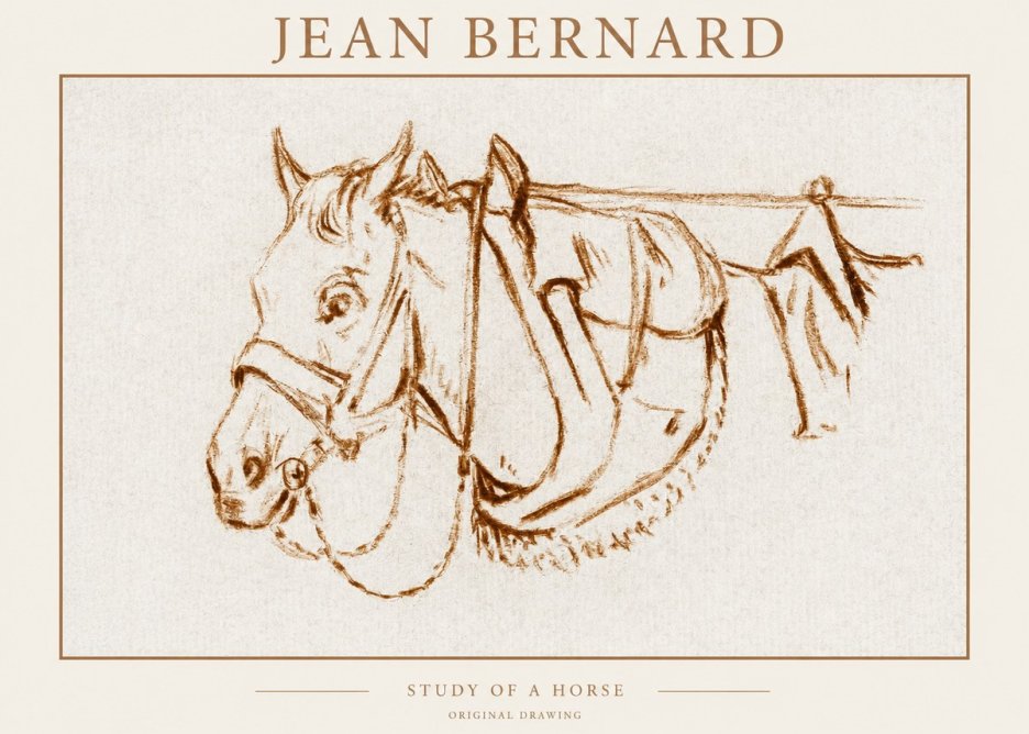Jean Bernard Study of a Horse III No1 - Plakát