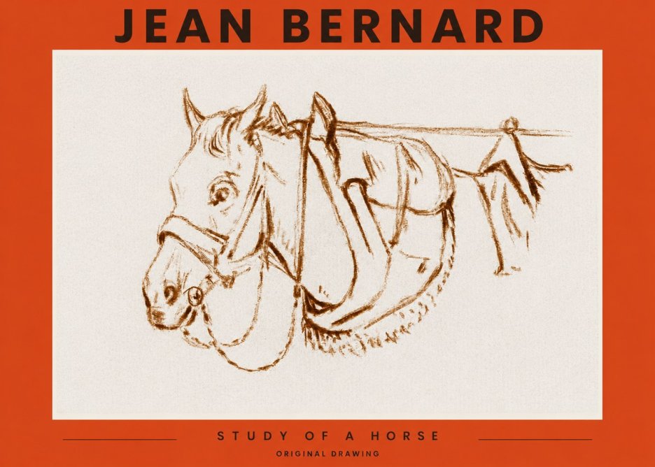 Jean Bernard Study of a Horse III No3 - Plakát