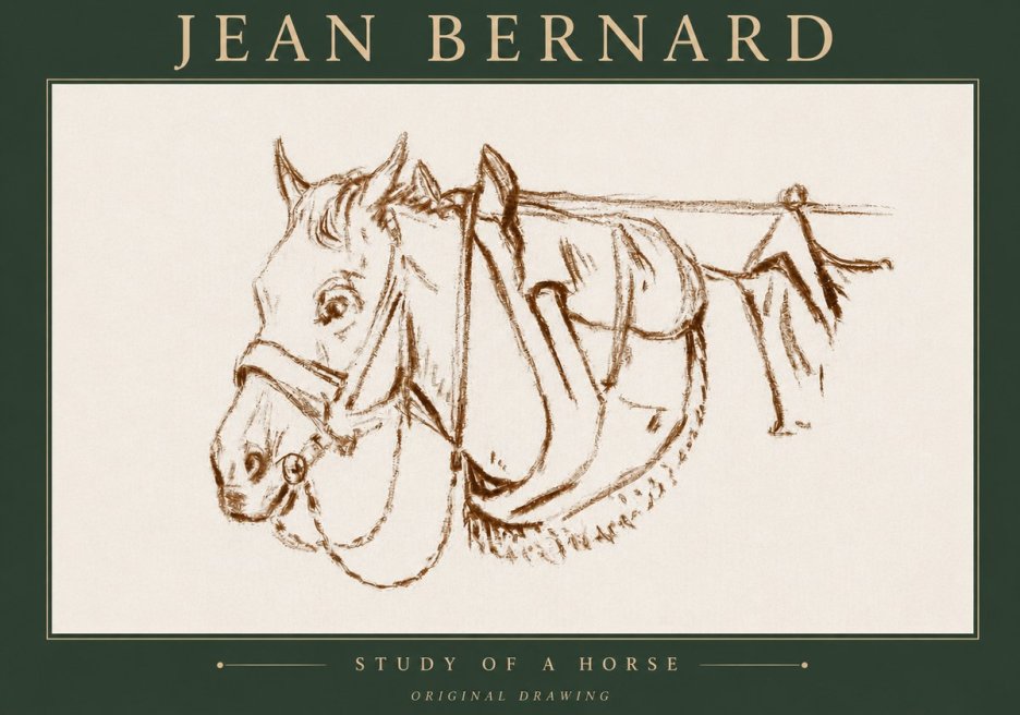 Jean Bernard Study of a Horse III No4 - Plakát