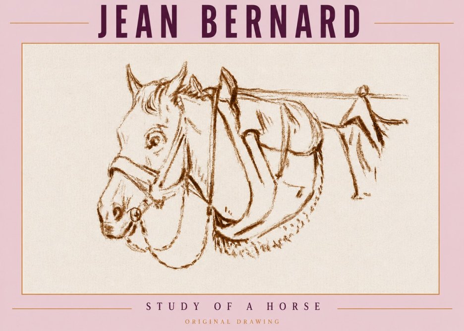 Jean Bernard Study of a Horse III No5 - Plakát